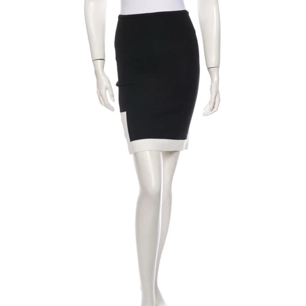 Alexander Wang Pencil Skirt Stretch Black White Geometric Size Small